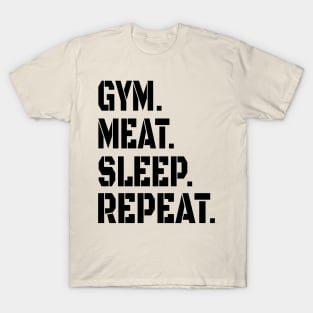 GYM MEAT SLEEP REPEAT CARNIVORE STENCIL ATHLETIC SPORT STYLE T-Shirt